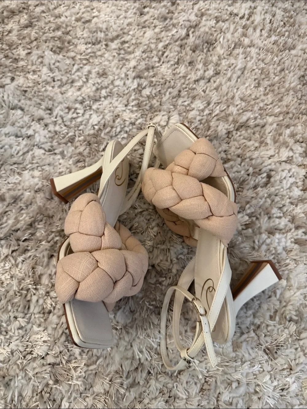 Braided Strap Women’s Sandals in Beige